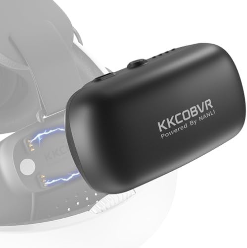 KKCOBVR Batteria P2 nera con 10000 mH adatta per KKCOBVR Q3PRO/Q2PRO/O2/P4 cinturino per batteria compatibile per Quest 3/2/PRO