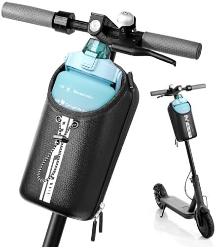 Witnewrage E Scooter Tasche für Roller, E Roller Tasche mit Wasserflaschenhalter, Scooter Lenkertasche mit Handyhalterung, 2L Rollertasche Front Tube Bag E Scooter Zubehör