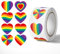 KSJEHW 500 Regenbogenstreifen-Herzaufkleber für LGBTQ-Paraden und Veranstaltungen
