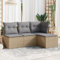 Festnight Gartenlounge mit Stauraum Balkon Lounge Balkon Sofa Rattan Sofa Klein Rattansofa Gartensofa Ecksofa Lounge Sofa Outdoor Polyrattan Balkonmöbel Couch Gartenmöbel Ecklounge