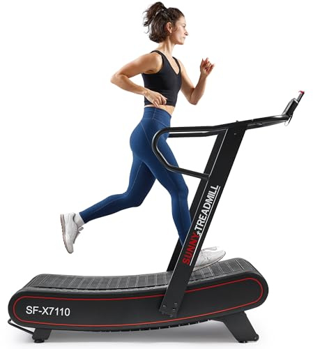 Sunny Health & Fitness Smart Ultra Manual Treadmill, Curved, Non-Motorized, High-Intensity with 8 Levels of Magnetic Resistance - SF-X7110