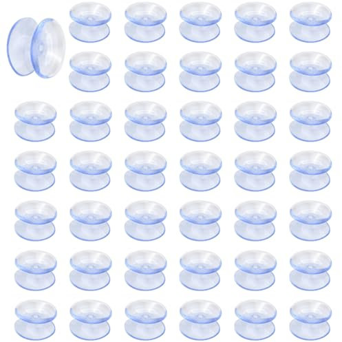 FIMWOLZ 40 Pcs Ventouse à Visser 20mm Transparente Ventouse PVC Plastique Extra Forte pour Suspension Rideau Isolant Camping Car Fenêtre Salle de Bain Van