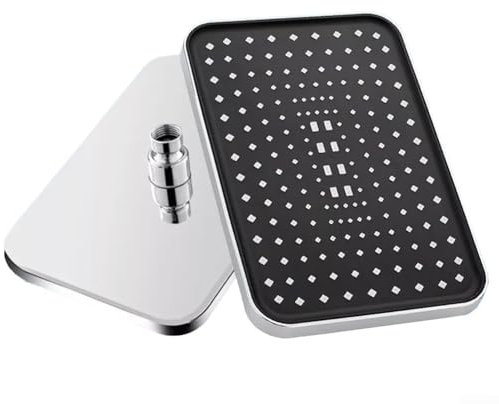 Elegante soffione doccia a pioggia con finitura cromata in ABS per elevare l'arredamento del bagno (argento)