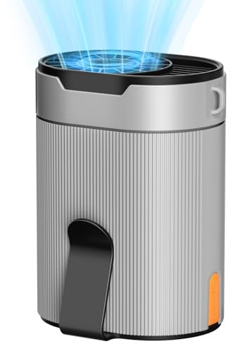 COZOME Ventilateur portable à batterie - Petit ventilateur avec clip - Rechargeable - Ceinture turbo - Avec corde de suspension - 4 puissances de vent - USB C - 6600 tr/min - Idéal pour le travail