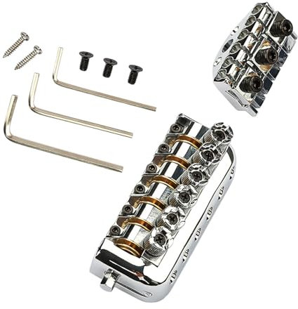 Puente fijo de aleación de 6 cuerdas, puente de bajo eléctrico, ajustable, para graves eléctricos