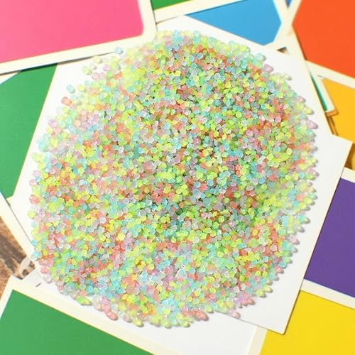 6000 Stück Bunt Sand Leuchtende Kleiner Kies Garten Steine Bunt Nachtleuchtend Steine Dekorsteine für Gärten Rasen Aquarium 3-5 mm