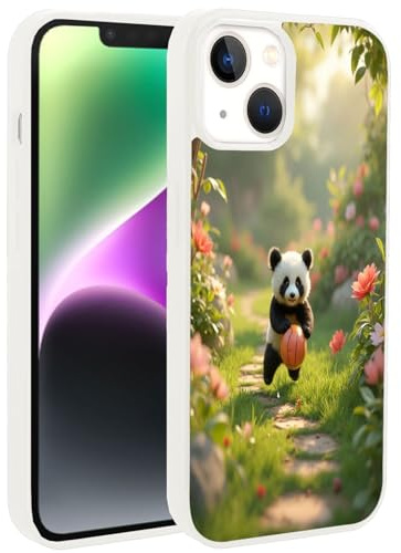 ZHONGWEI Schutzhülle kompatibel mit iPhone 16, 15, 14, 12, 13, 11, 7, 8, 6s, 6 Pro Max Plus Mini SE, weiße Hülle mit Panda-CQ3, rutschfeste Handyhülle