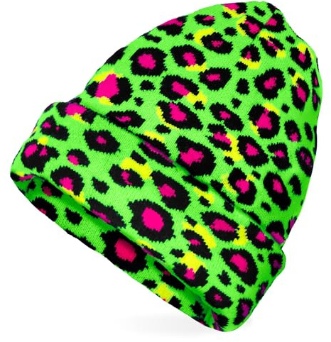 W WIDMANN MILANO Party Fashion - Beanie Mütze für Erwachsene | Strickmütze in Wolloptik, Kostüm Accessoire für 80er Jahre Mottoparty, Karneval, Apres Ski