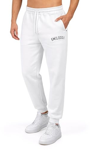 SMILODOX Jogginghose Herren Kayson, Oversize Freizeithose mit Reißverschlusstaschen, weichem, flauschigem und warmem Material, Tunnelzug am Bund, Logo, Sweathose für Sport und Alltag
