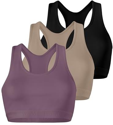Yenita Damen Bustier, Hüftslip oder String -Baumwolle- 3er Set Sports Collection Unterwäsche - Sportliches Bustier & Slips für Alltag, Freizeit & leichte Sportaktivitäten wie Yoga/Pilates