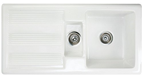 RAK Ceramics New Gourmet Sink 1 Reversible 1.5 Bowl White Ceramic Kitchen Sink