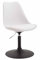 CLP Sedia Pranzo Regolabile Maverick In Polipropilene I Sedia Design Rosa Scandinavo Base Tonda In Metallo, Colore:bianco, Colore del telaio:nero