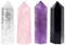 mookaitedecor Cristal de Roche,Améthyste,Quartz Rose,Obsidienne Noire Pierre Cristal Naturelle,Baguette Pointe de Cristaux Pierres Guerison