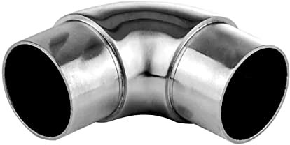 Cosch Edelstahl Eckbogen Rundbogen Verbindungsstück Edelstahl V2A (AISI 304) geschliffen K240 Ø 33,7 x 2,0 mm