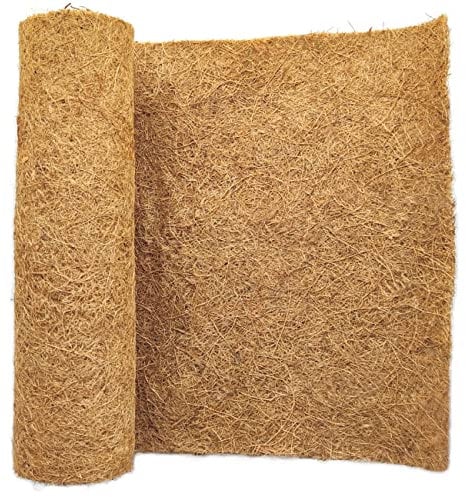 SUNYAY Kokosmatte 100% Bio 40x100 cm, Coco Liner Mulch für Pflanzen, Unkrautbekämpfung Stoffmatte, Kokos Teppich für Tiere, Braun
