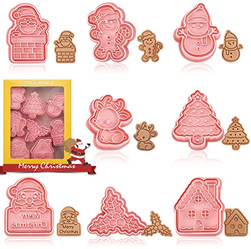 Formine per Biscotti Natalizi 3D - Set 8 Pezzi Stampi per Decorare Dolci e Torta (3)