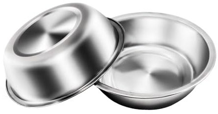 Zayin Edelstahl-Haustiernäpfe für Katzen oder kleine Hunde Premium-Edelstahl-Wasser- und Futternäpfe, Ersatz-Metallnäpfe für Haustier-Futterstation 2er-Set (16cm/6.3in)