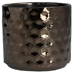 EMH Cache-pot en céramique nid d'abeille cuivré petit modèle