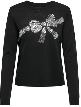 Bestseller A/S Onlxmas Sequins Bow Ls O-Neck Ex KNT