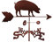 misppro Wetterfahne mit Schwein Figur Bauernhof Szene Dach Dekoration Geschenke für Terrasse