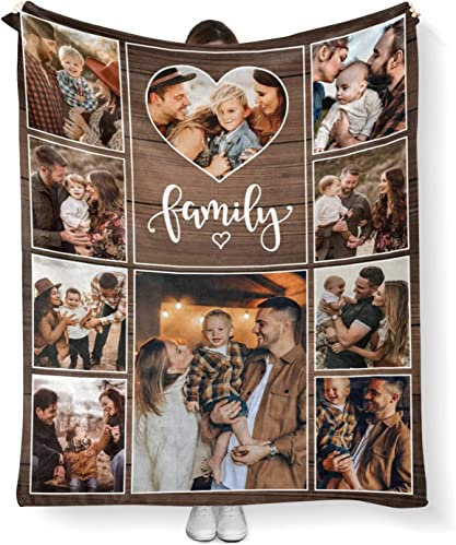 Personalisierte Decke Fotodecke mit Foto & Text | Super Weiche Fleecedecke | Kuscheldecke Personalisiert Geschenke für Geburtstage Jahrestag Weihnachten Halloween für Familie Freunde Kinder (style 2)