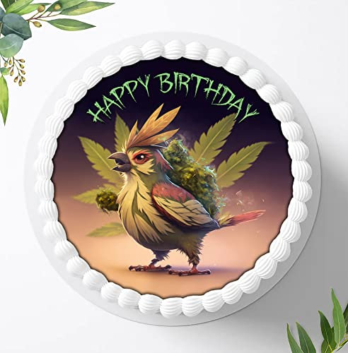 Für die Geburtstags Torte, Zuckerbild kompatibel mit: Pokemon Cannabis Tortenbild, Essbares Foto für Torten, Fondant, Tortenaufleger Ø 20cm, 1076z
