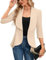 Clearlove Blazer Donna Elegante Business Blazer 3/4 Maniche Lunghe Slim Fit Primavera Giacca, albicocca, L
