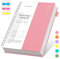 EMSHOI A4 Notebook College Ruled, Spiral Notepad 150 Sheets/300 Pages, 100gsm, PVC Cover, Sticky Notes, Pocket, Pen Loop, Ruler, Bookmark, Lined Journal for Women Men Writing, 21.5x27.9cm, Pink