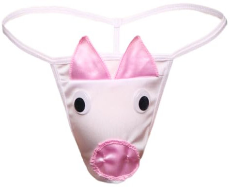Anzhee Sexy String Thong Tange für Herren Rentiere Schwein Bulle Unterwäsche Pouch Slips Lustige G-String Mankini Unterhosen Männer