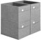 SONGMICS Aufbewahrungsbox, 4er Set, Ordnungsboxen, 40 x 30 x 25 cm, 2 Griffe, faltbar, Oxford-Gewebe, Leinenimitat, pflegeleicht, Metall-Etikettenhalter, für Regal, taubengrau ROB240G04