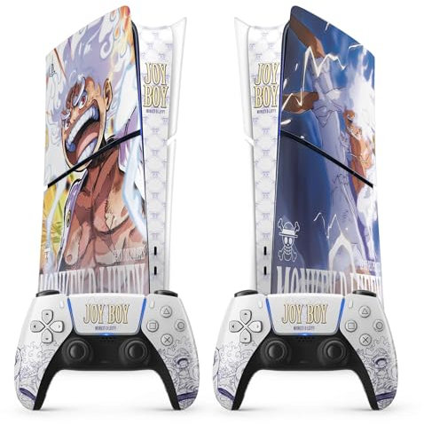 PS5 Skin Gear 5 Sticker, Aufkleber für Playstation 5, Konsole und Controller, Slim Edition Digital, Gear 5 PS5 Skin (2 Controller)