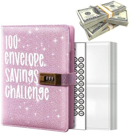 A5 Binder Notizbuch Set - PU Leder Binder Geld Organizer Sparen - Finanzplaner Cash Stuffing Haushaltsbuch Mit Geldfacher -Budgetplaner Sparbuch Mit Folien Für Sinking Funds Sparbuch