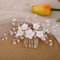 TERJBG Haarschmuck Hochzeit Braut Haarschmuck Kommunion Mädchen, Braut Hochzeit Haarkämme Blume Perle Kopfschmuck, Haarschmuck Damen Braut Kristall Blatt Haarschmuck Für Frauen Und Mädchen (Silber)