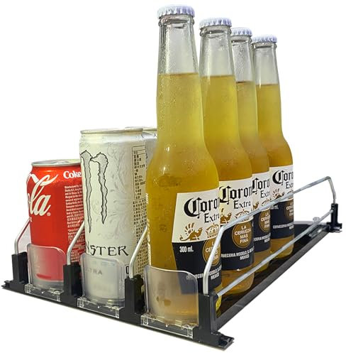 Yositochuan dispensador de cerveza de lata,dispensador de cerveza para latas,25 * 31cm,Organizador automático de bebidas y cerveza para cocina,despensa,refrigerador,Fácil acceso,instalación simple.