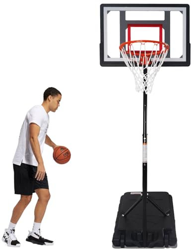 Tragbarer Basketballkorb für den Außenbereich Verstellbares 95-229cm Basketballkorb Ständer System für Teenager/Jugendliche/Kinder, mit 32in PC-Backboard im Hinterhof/Auffahrt/Indoor/Basketballplatz
