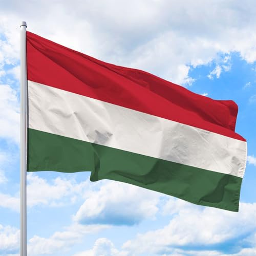 Ungarn Flagge 200 x 120 cm - für Fahnenmast, Ungarnfahne aus reißfestem Fahnen-Polyester-Stoff, Hissfahne Quer wetterfest und UV-beständig