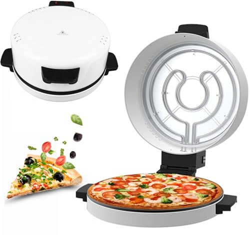 HYQNG Pizza Maker 12 Inch Electric Pizza Oven, 2000w Double-Sided Nonstick Indoor Pizza Oven, 220°C Rapid Heating Electric Pizza Maker,Table Top Pizza Oven Arabic Bread Maker