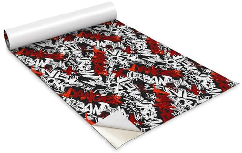 Wallfluent Hochwertige Dekofolie Tapete Selbstklebende Für Möbel Tisch Schrank Tür Küchenfronten Küchenfolie Deko für Möbel Klebefolie Möbelfolie 100x50cm - Untertitel „New York Danger“.