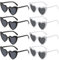 Ezydka Herz Sonnenbrille für Damen 8 Stück Vintage Herzform Brille, Herzbrille Partybrille, Herzsonnenbrille Heart Shaped Sunglasses für Party, Halloween, Weihnachten, Hochzeit