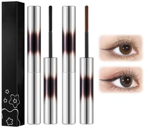 Neyared 3PCS Iron Wand Mascara, 3D Waterproof & Long Lasting Mascara(Black, Brown)