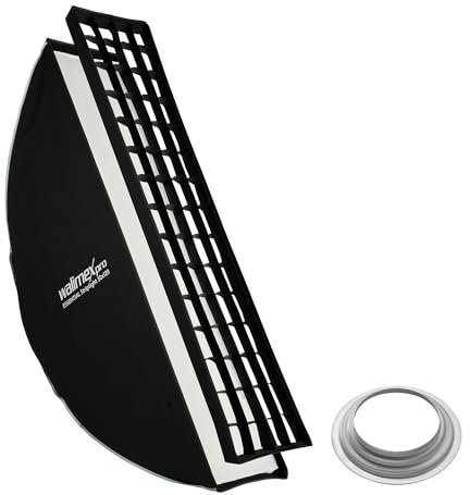 Walimex pro Essential Striplight Softbox 30x120cm + Softboxadapter für Hensel Expert, um 360° drehbar, inkl. Grid, Bowens Adapter und Transporttasche, ideal für Produkt- und Peoplefotografie