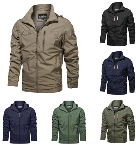 Veste Homme Mi Saison Col Montant Manches Longues Printemps Veste Blouson Léger Loisirs avec Fermeture éclair Bomber Coupe-Vent Transition Veste Grande taille Chic Veste De Baseball