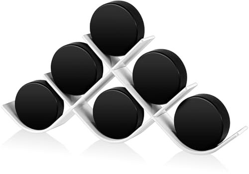 Wonderjune Hockey-Puckhalter, Hockey-Puck-Vitrinen, signierter Puckhalter, Hockey-Ständer, Sport-Erinnerungsstücke, Spiel, Puck, Hockey-Puck-Geschenke für Sammler (6 Hockey-Puckhalter, Metall)