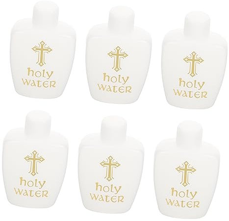 Amosfun 60 Stk Ostern Weihwasserflasche Weihwasser leere Behälter weiße leere Flaschen Wasserflasche Jesus Wasserspender religiöse Weihwasserflaschen weiße Weihwasserflaschen Plastik