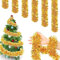 6 Stück Weihnachten Lametta Girlande, 2M Lametta Weihnachtsdeko Girlanden, Glitzer Girlande Weihnachtsbaum Dekoration, für Weihnachten Party Weihnachtsbaum Outdoor Deko (Gold)