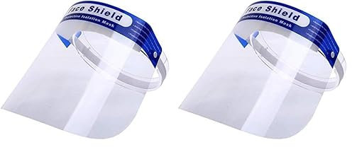 tempo di saldi Visière de protection intégrale en polycarbonate anti-éclaboussures transparente réglable (Lot de 2)