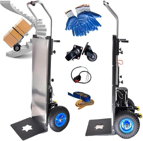 CNPRAZ Silla de Ruedas eléctrica para Subir escaleras, Carretilla eléctrica para Subir escaleras de 1200 W, Carretilla para Subir escaleras de 48 V/36 Ah, Capacidad de Carga de 400 kg, Motor sin es