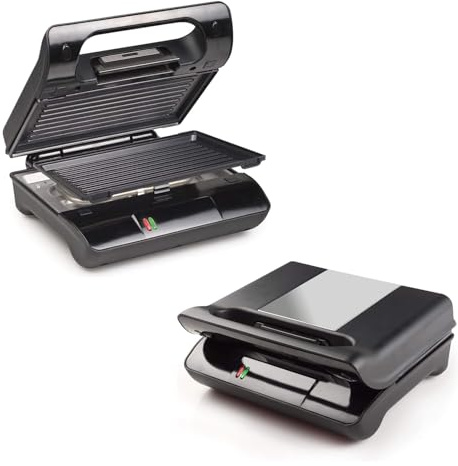 Wintem Waffel- und Sandwich-Maker mit Antihaftbeschichtung aus Edelstahl - Leistung 800 W und Funktionen von Grill, Waffeln und Käse auf dem Grill - Abmessungen 22,6 x 23,6 x 10,8 cm - austauschbare