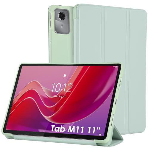 Bighan Hülle kompatibel mit 11 Lenovo Tab M11 2024, Ultra-Dünn & Leicht Smart Case Cover- Hellgrün