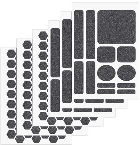 Gosknor 6 Blätter Graue Grip-Aufkleber, Universelle Anti-Rutsch Handy & Maus Grip Bänder Vorgefertigte Streifen Dekor-Aufkleber für Kamera Becher Maus Game-Controller